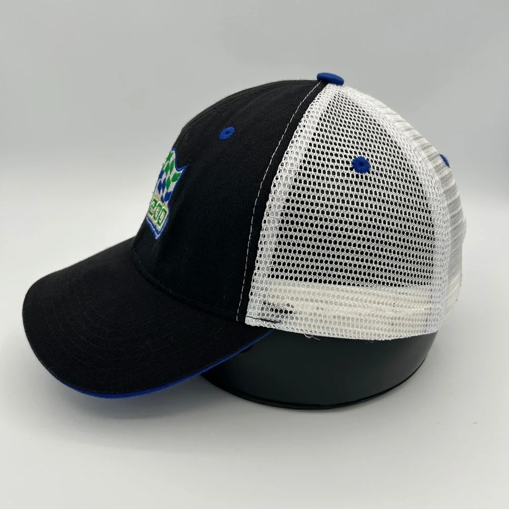 Vintage NC Education Lottery 200 Trucker Hat Mens OSFA Black White Racing Sport